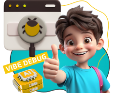 Тестирование & Vibe Debug. Охотники за багами - КИБЕРшкола программирования для детей, компьютерные курсы для школьников, начинающих и подростков - KIBERone г. Метрогородок
