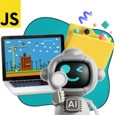 Язык программирования JavaScript + AI. Проектное обучение + геймификация + AI-помощники - КИБЕРшкола программирования для детей, компьютерные курсы для школьников, начинающих и подростков - KIBERone г. Метрогородок